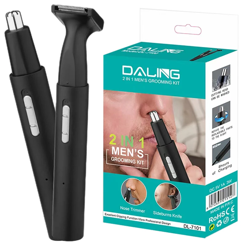 2in1 Rechargeable Nose Ear Hair Trimmer For Men Grooming Eyebrow