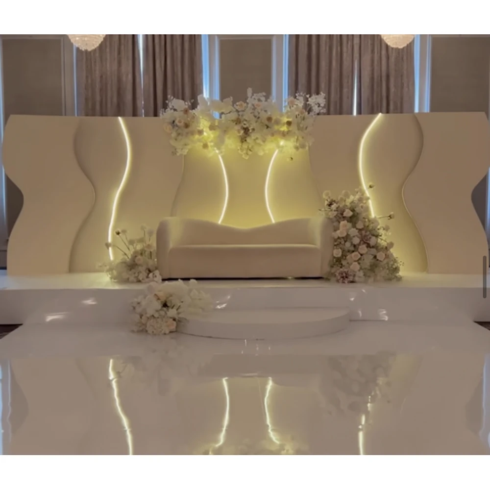 Wedding Decoration Backdrop Stand Large Acrylic White 4