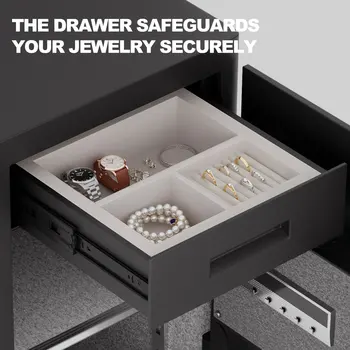 6.1 Cub Home Safe Box, Large Capacity Safe with Gewelry Drawers, Digital Safe with Removable Shelves and Alarm System. 4