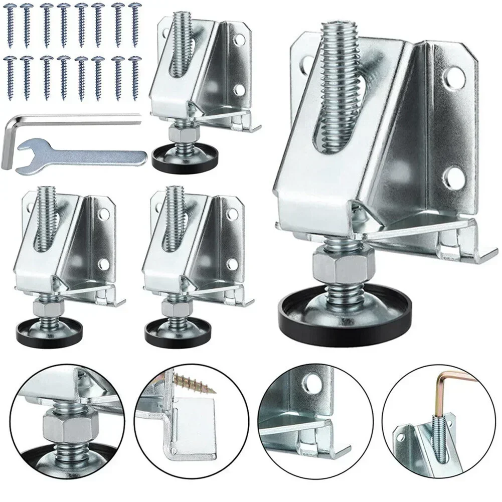 4Pcs Adjustable Furniture Leveler Heavy Duty Furniture Feet Support For Sofa Table Chair Cabinet Height Adjuster Leveling Feet