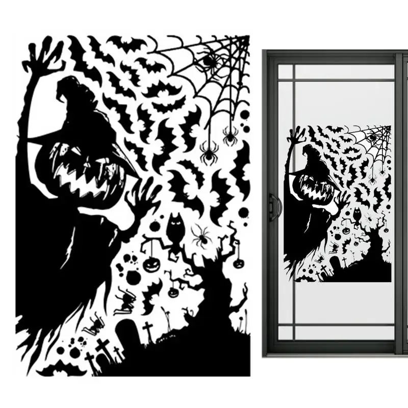 

Large Halloween Window Clings Halloween Static Stickers Scary Halloween Window Silhouette Decorations Skeleton Ghosts Stickers