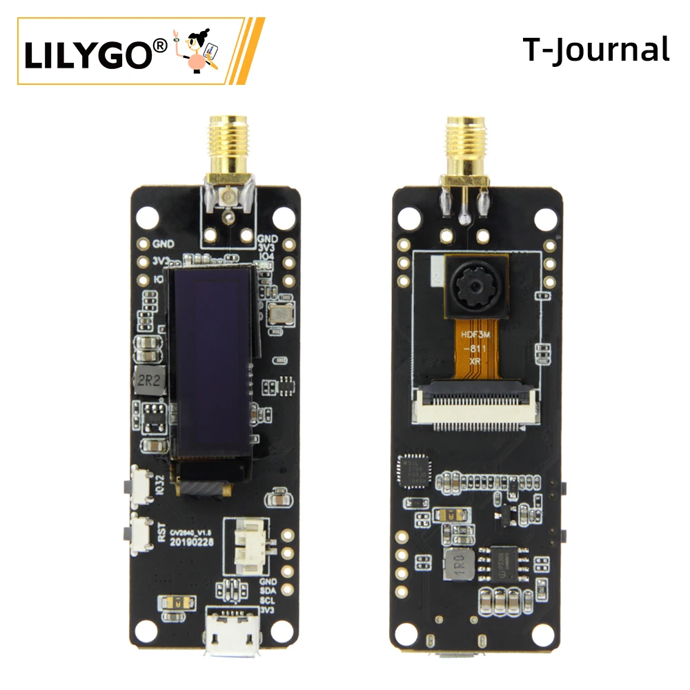 Lilygo®ttgo T-journal Esp32 Câmera Módulo Placa de Desenvolvimento Ov2640 Câmera Sma Wifi 3dbi Antena 0.91 Oled Câmera Placa