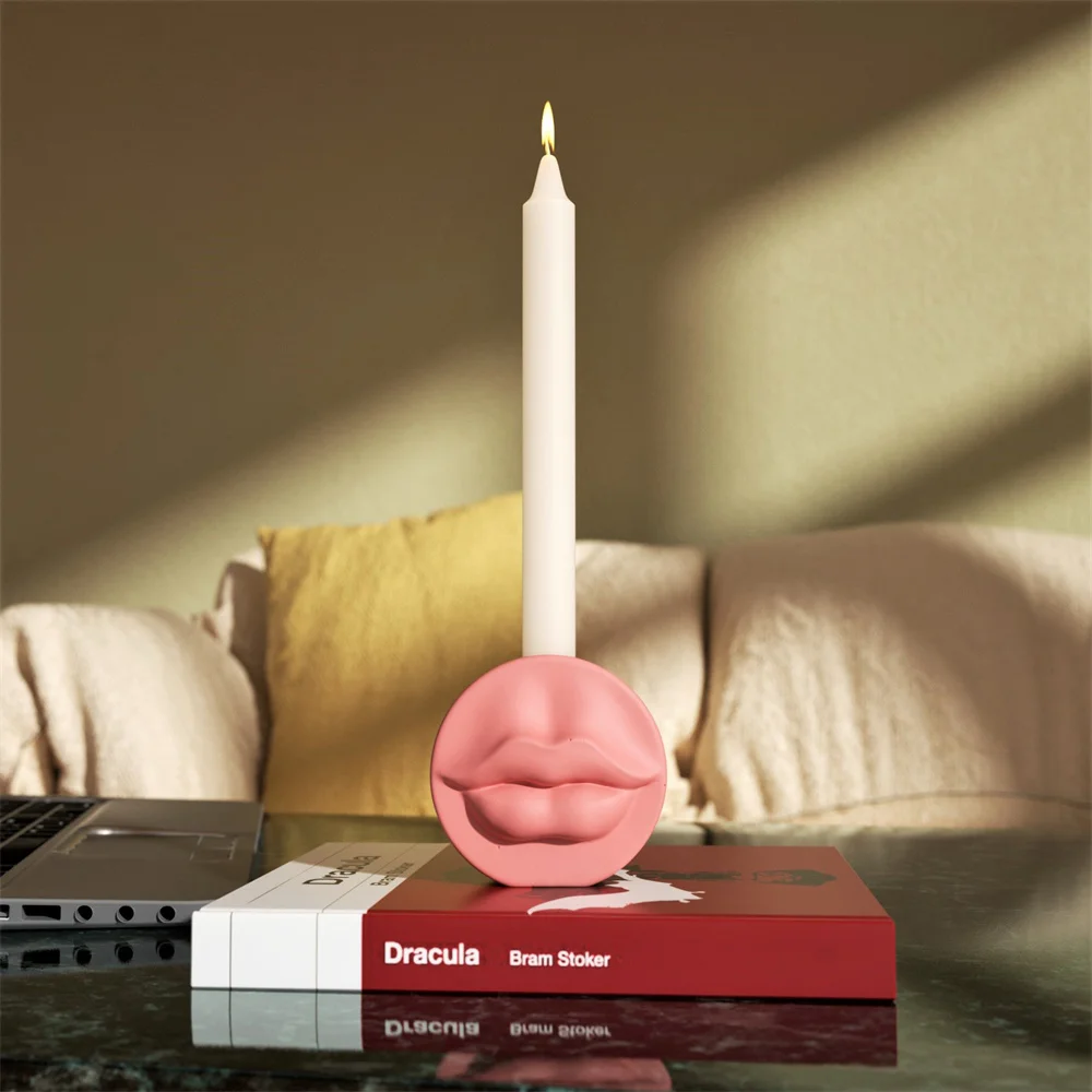 Sexy Lip Silicone Candlestick Molds Cement Candle Holder Mould Home