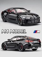 New 1:24 BMW M4 IM Supercar Alloy Muscle Car Model Sound and Light Pull Back Children's Toy Collectibles Ornaments Birthday Gift 1