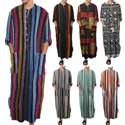 Men Arabic Long Robes Saudi Arabia Jubba Thobe Kaftan Middle East Islamic Men's Clothing Muslim Arab Abaya Dubai Dress MY895