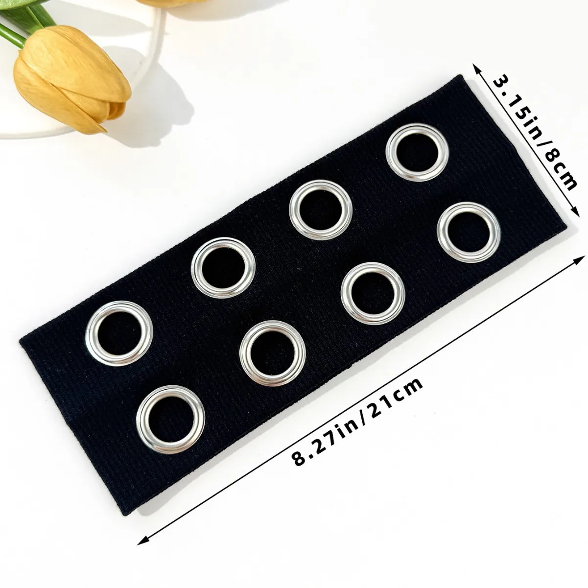 Hip-hop Steampunk Elastic Headband – Punk Style with Hollowed Eyelet Design