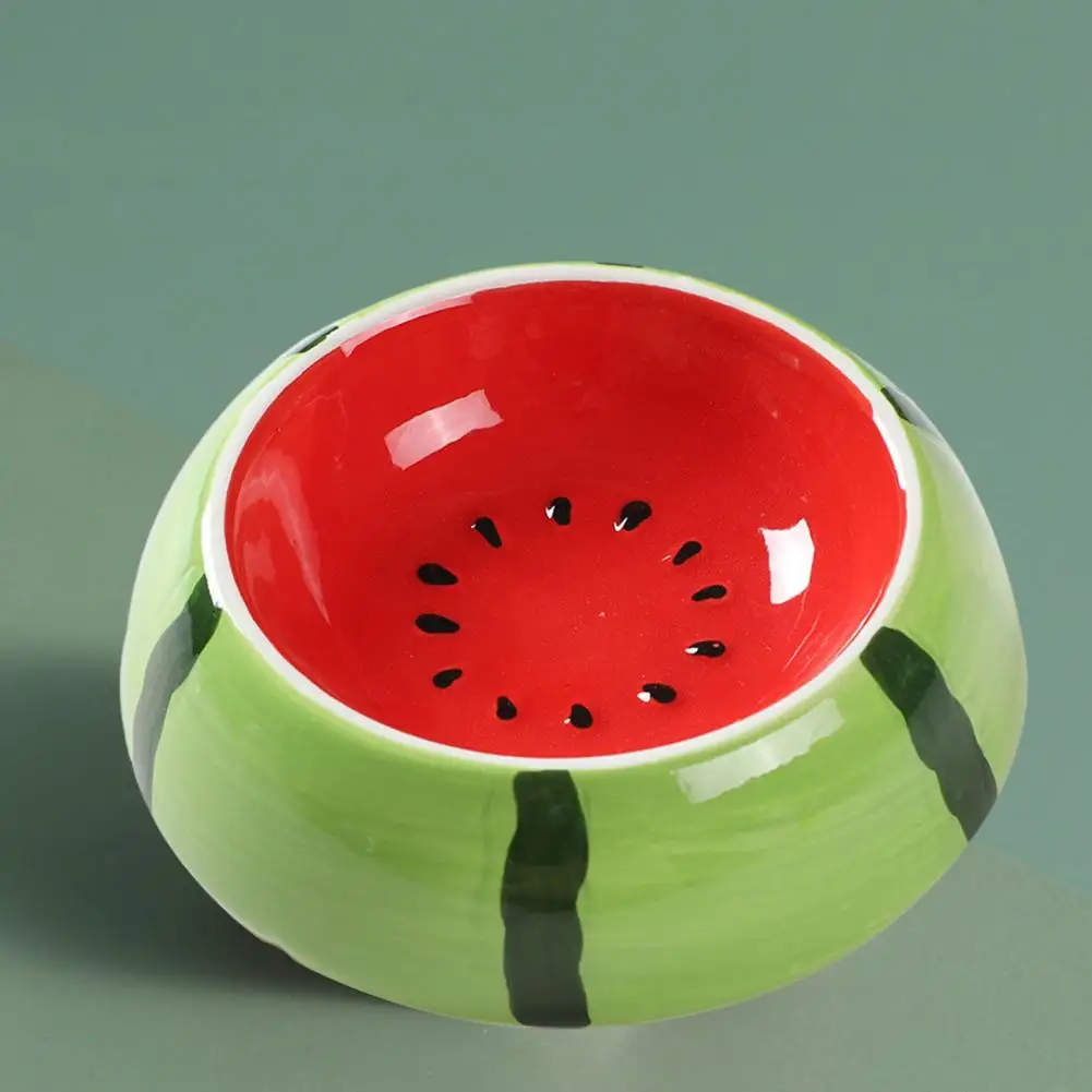 

Fashionable Cat Bowl Elevated Ceramic Cat Bowl Anti Vomiting Comfortable Eating Cute Fruit Themed Design Front End Access Cat