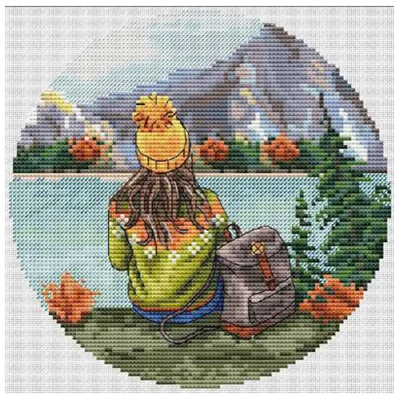 Girly Travel Patterns Counted Cross Stitch 11CT 14CT 16CT 18CT DIY Chinese Cross Stitch Kit Embroidery Needlework Sets