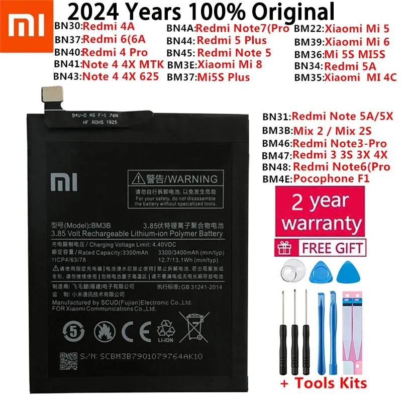 Оригинальный аккумулятор Xiao Mi для телефона Xiaomi Redmi 3 3S 3X 4X 4A 3 pro 5 Plus Note 3 4 4X 5 5A Pro Mi5 Mi 5X, сменные батареи