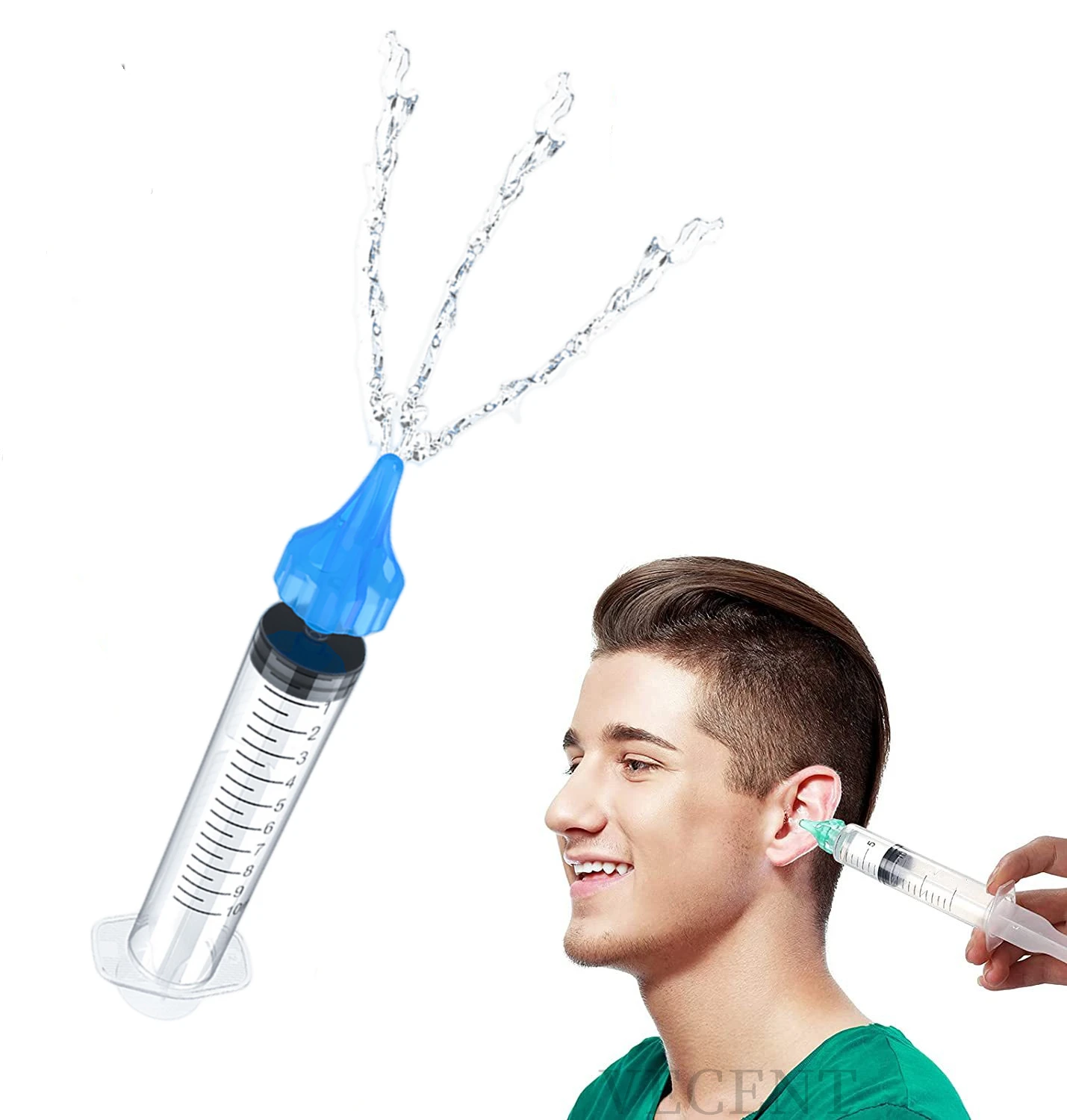 10ml Ear Cleaner Washer Syringer Elbow Rubber Tube Earwax Cleaning Removal Tool Flushing