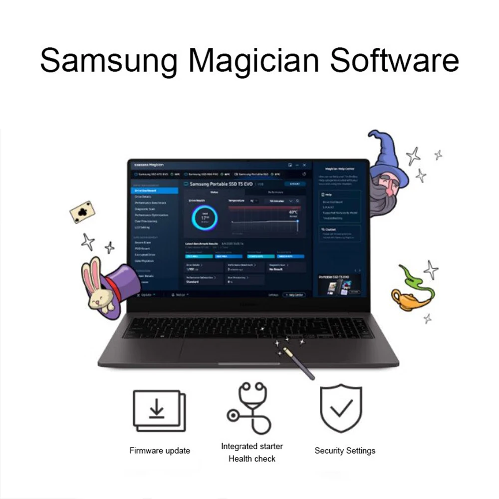 External Hard Drive SAMSUNG PSSD T5 EVO USB 3.2 Gen 2 2TB 4TB 8TB