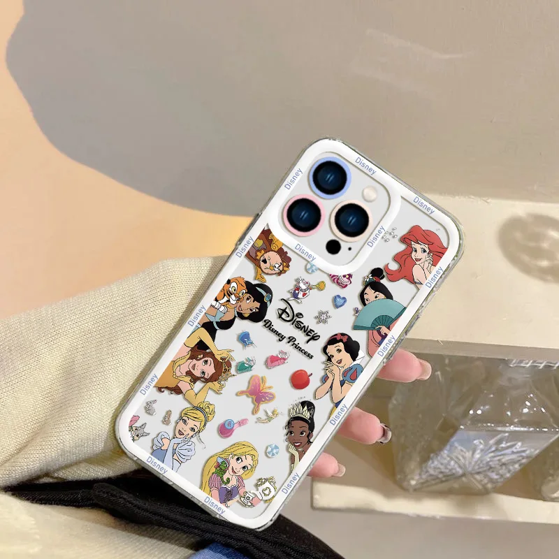 Disney Princess Phone Case for IPhone 15 14 13 12 11 Mini Pro Max X XR XSMax 6S 6 7 8 Plus SE20 Transparent Cover