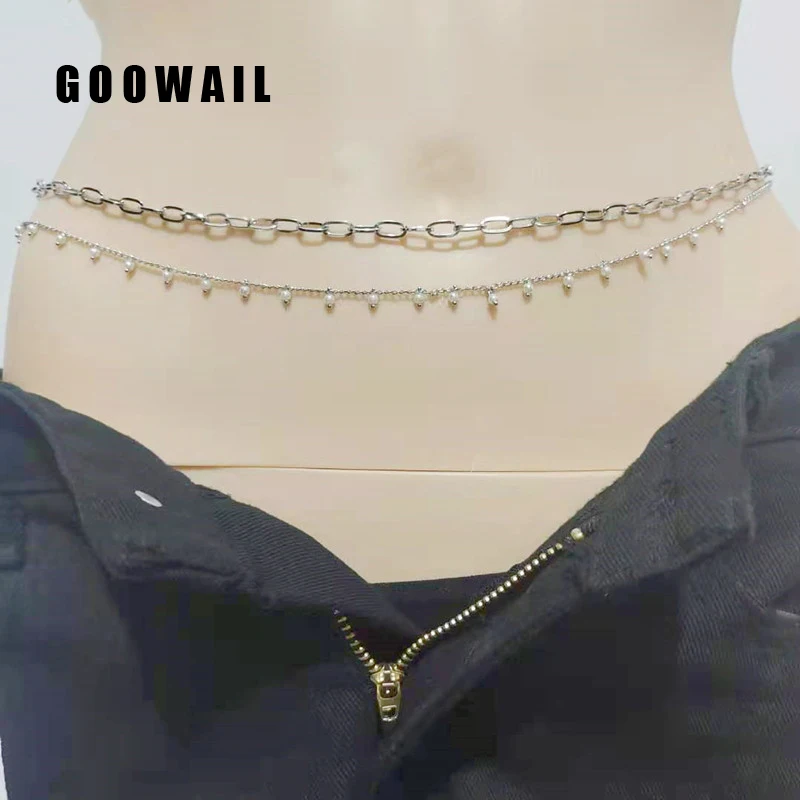 

39'' 2022 Fashion Luxury Brand Design Rhinestones Waist Chain Belts Women Sexy Outfits Accessories