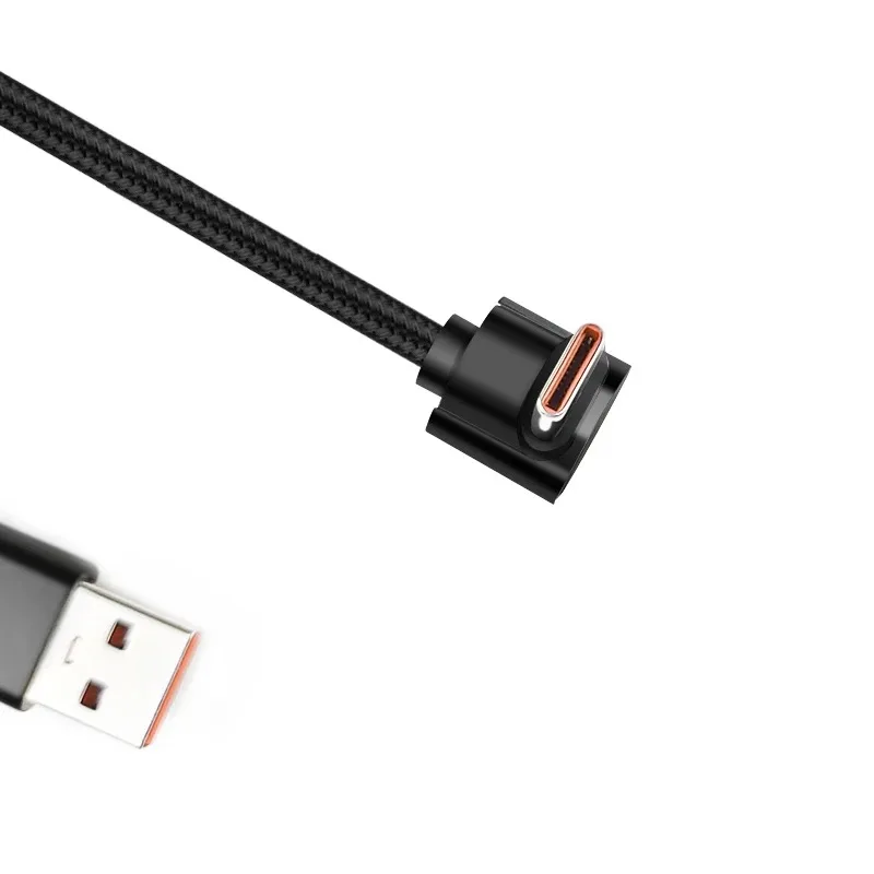 PD 60W 고속 충전 데이터 케이블 퀵차지 3.0 충전기 라인 90도 엘보우 USB A to Type C 케이블 (0.25m/0.5m/1m/2m) 휴대폰용