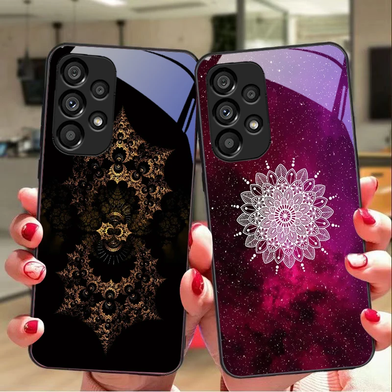 Luminous Black Lotus Tempered Glass Phone Case - Premium Hard Shell