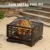 26 Inch Outdoor Wood Burning Fire Pit with Mesh Cover and Fire Poker Large Square Metal Fireplace Ideal for Patio Backyard Gard 3