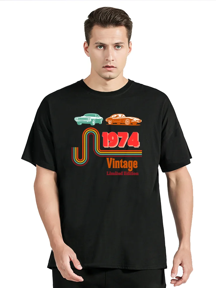 Geboren in Vintage 1974 limitierte Auflage Kassette T-Shirt Sommer mode lässige Herren bekleidung übergroße T-Shirt Tops Baumwolle T-Shirt