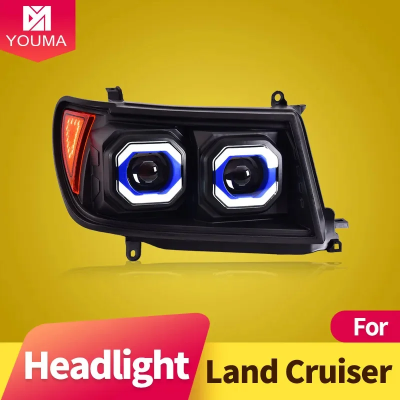 

Стайлинг автомобиля, передняя фара для Toyota Land Cruiser LC100, фары 1997-2005, лампа головного света, объектив проектора, DRL, автомобильные аксессуары