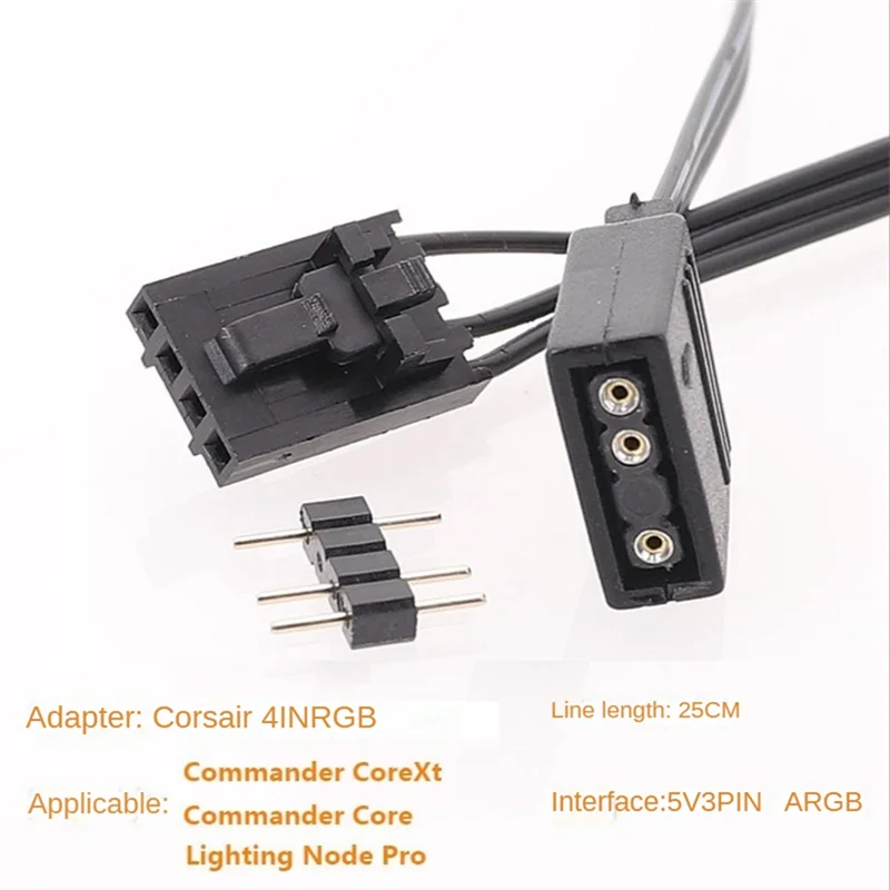 RGB Controller 4PIN RGB to Standard ARGB 3 Pin 5V Adapter 25cm