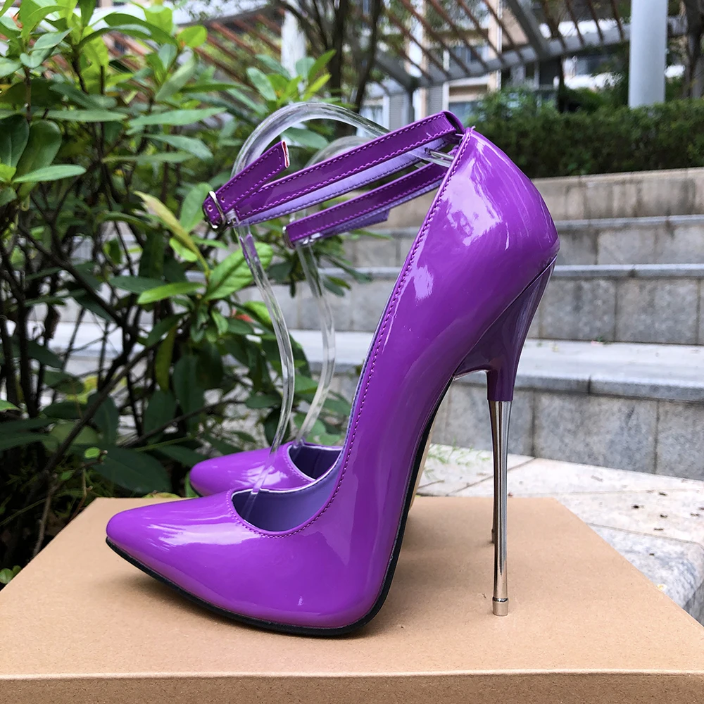 

16cm Extreme Metal High Heels Stilettos Sexy Women Solid Purple Pointy Toe Pumps Fetish Model Party Unisex Shoes Customize Color