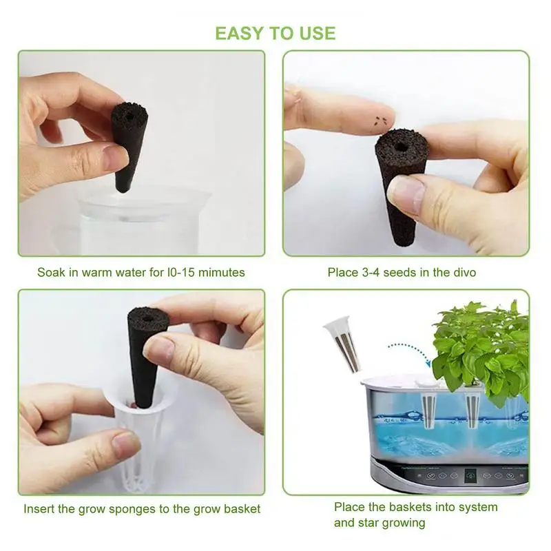 Seed Grow Sponges Replacement Root Growth Sponges Seedling Starter Plugs Seed Starting Pod Hydroponic Garden Planting For Seed Starter Plugs
