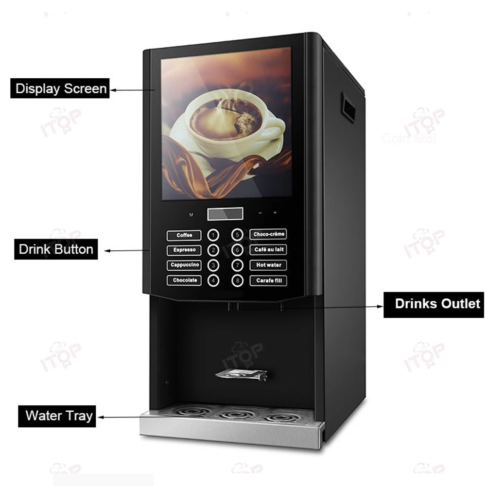 ITOP Instant Beverage Machine Commercial Hot Chocolate Dispenser for Hotel/ Office for Despensing White Coffee, Mochaccino etc