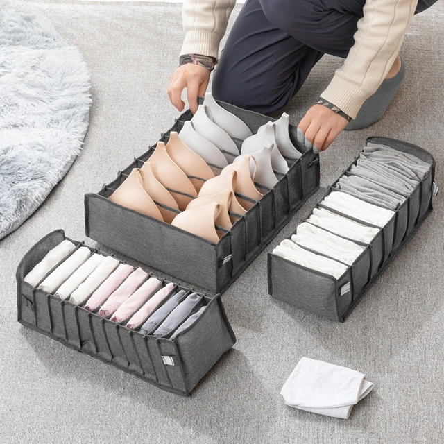 Beige-Gray Storage Boxes for Organizing Underwear, Socks, Bras, The  Ultimate Solution for Your Closet - AliExpress, Boxes For Organizing 