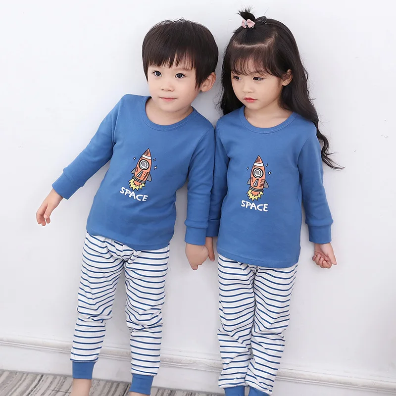 short sleeve baby nightgown Cartoon Banana Kids Sleepwear Toddler Girls Pajama Cotton Tops and Long Pant Set Spring Autumn Children Clothes Pyjama Pijama toddler boy nightgown