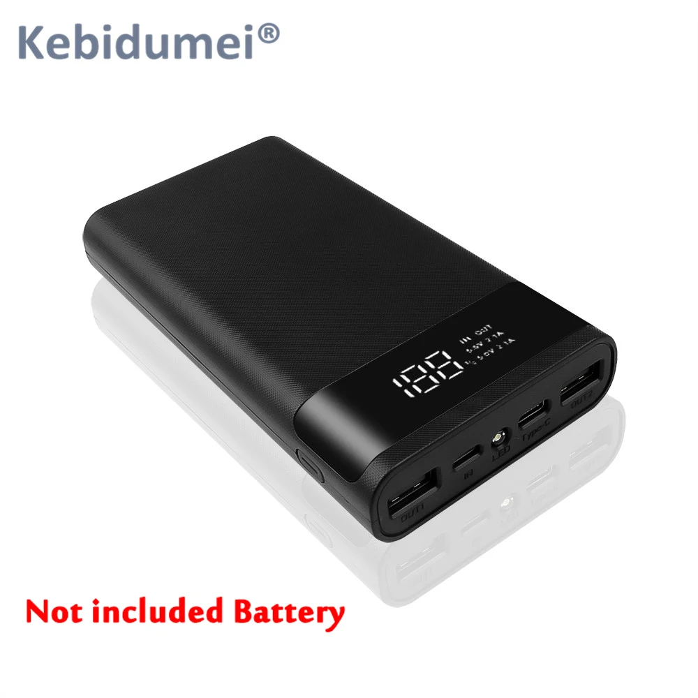 Fast Charging 18650 Power Bank 20000mAh USB Type C 5V Cases Battery Charge Storage Box Without Battery For iPhone Xiaomi Huawei