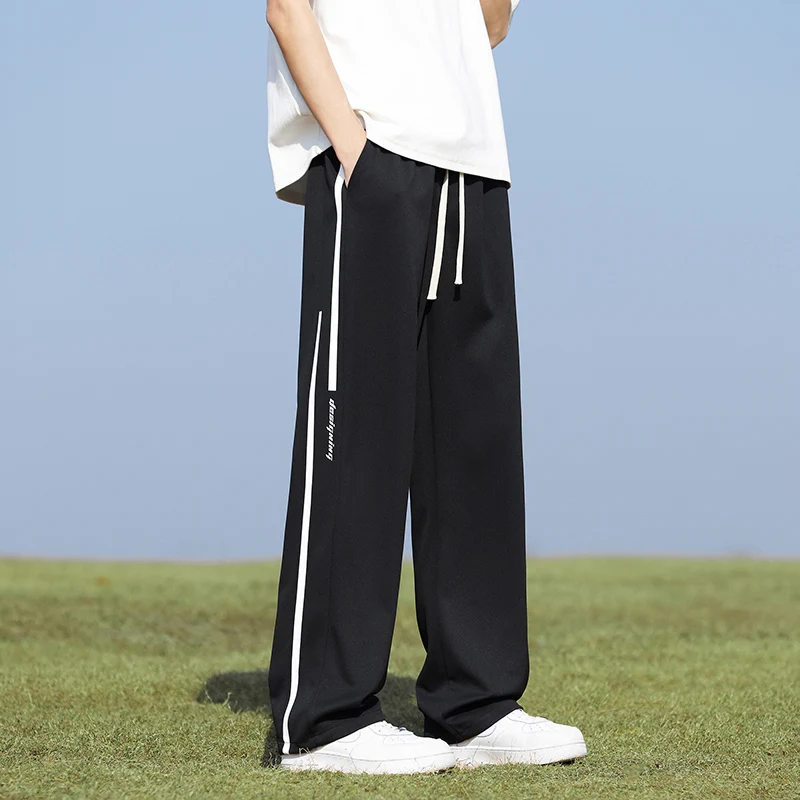 

Men's Spring and autumn 2024 new straight casual pants baggy broad leg sports summer boys pants baggy comfortable