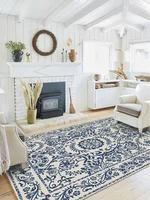 Chinese Ethnic Style Living Room Large Area Carpets Retro Elegant Bedroom Carpet Floral Pattern Decoration Rug Leaf Texture Rugs 1