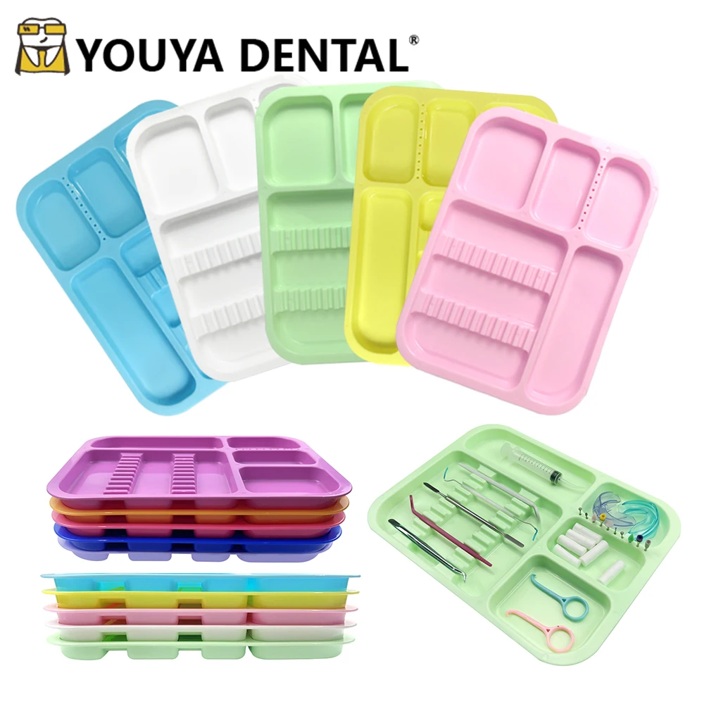 

1pcs Dental Instruments Trays Colorful Plastic Separators Autoclavable Tray Divided Placement Box Dentistry Laboratory Tools