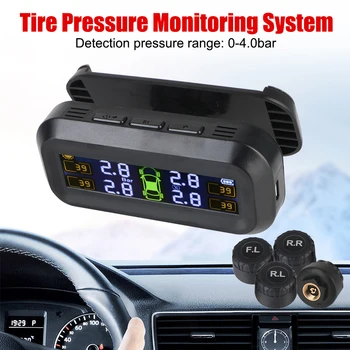 Sistema di monitoraggio della pressione dei pneumatici con 4 sensori esterni Monitor intelligente della pressione dei pneumatici per auto