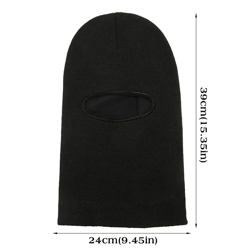 New Black Winter Plush Balaclava Hat Men Outdoor Full Face Cover Mask Beanies Outdoor Riding Ski Ear Protection Knitted Cap