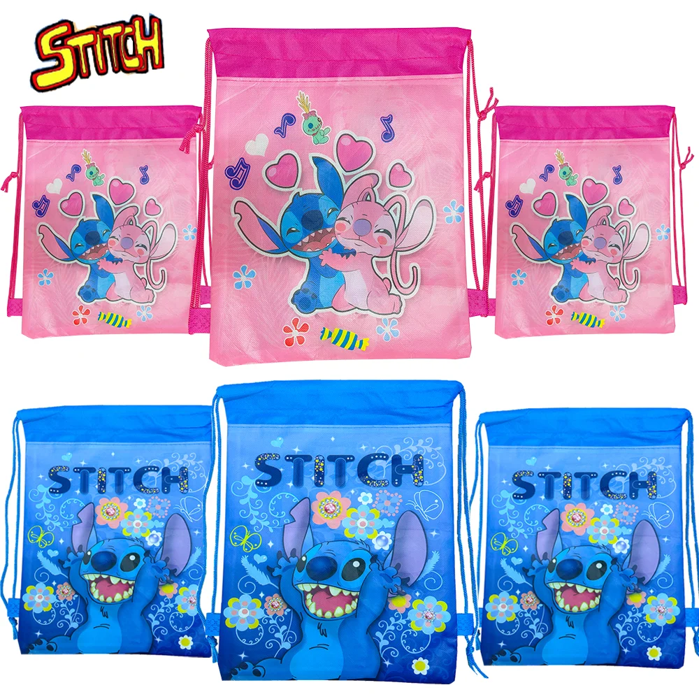 

12/24/36pcs Disney Lilo & Stitch Storage Bag Nonwoven Pink Angel Stitch Non-woven Bags Party Decor Kids Birthday Christmas Gift