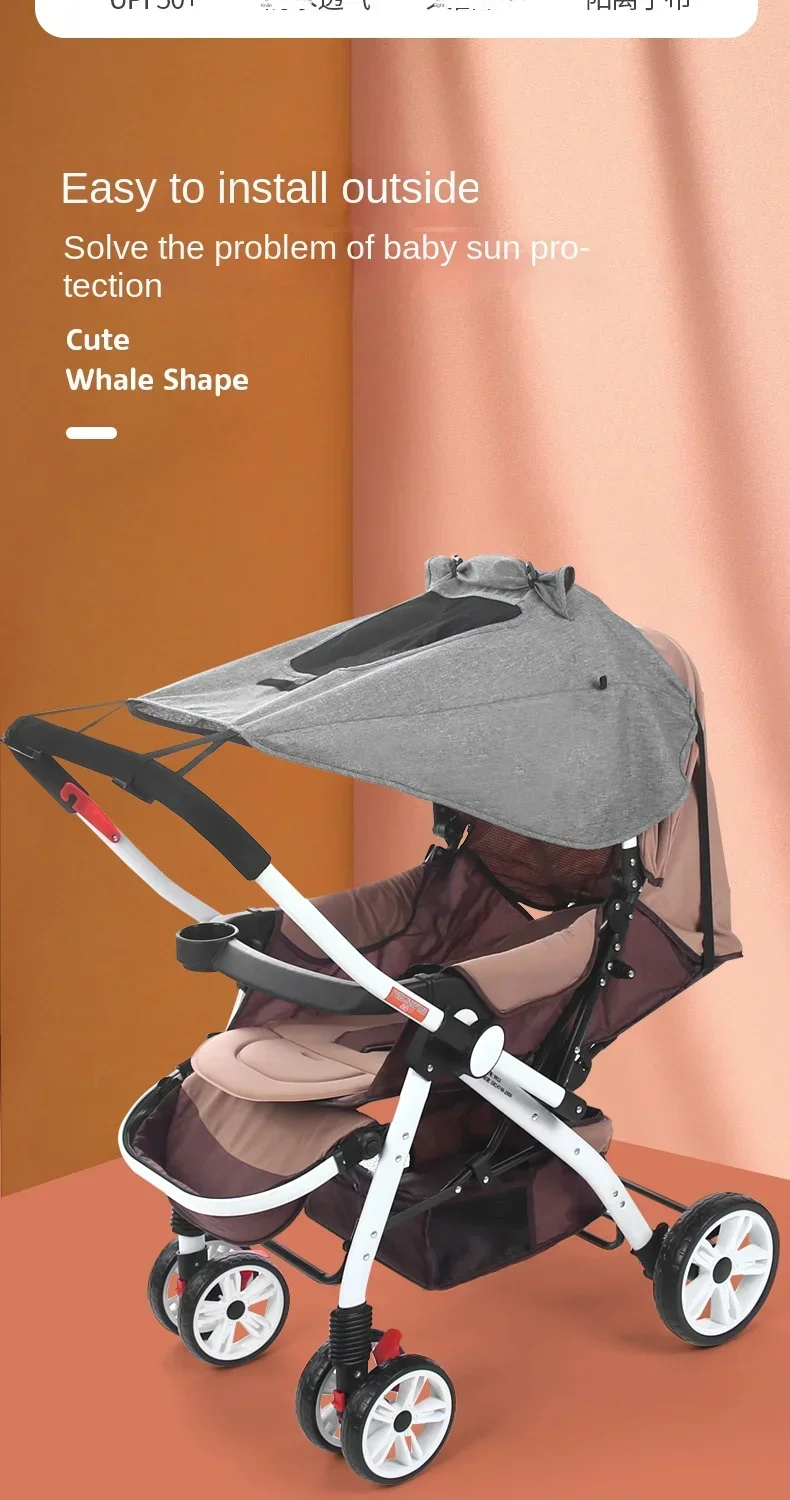 Description Picture 3 of itemUniversal Baby Stroller Accessories Sun Shade UV Protection Sunshade Carriage Canopy Cover for Prams Infants Car Seat Sun Visor