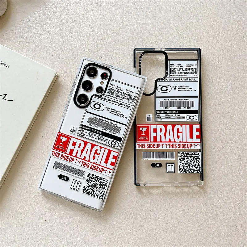 

Fashion Clear Soft Logistics Label Anti-ScratchShockproof Protective Phone Case for Samsung Galaxy S23 S21 S22 Ultra S23 S21 S22