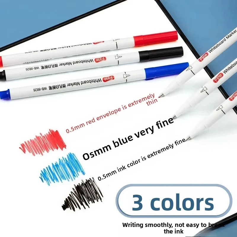 Set of 4/12 Extra Fine Tip Magnetic Dry Erase Markers - Multicolour Stationery