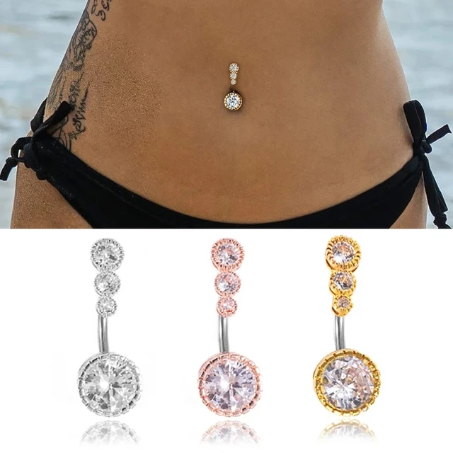 1PCS Rhinestones Charm Belly Button Navel Ring Nails Body Piercing Jewelry  Shiny