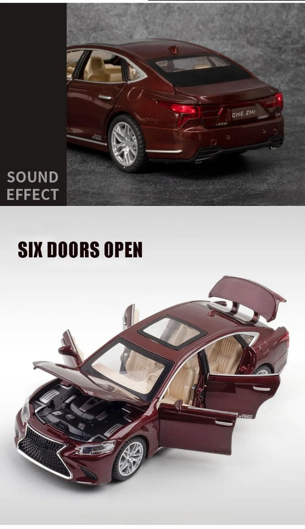 1/32 Lexus LS500H Alloy Car Toy Model Diecast Sound Light Pull 1/32 Lexus LS500H Alloy Car Toy Model Diecast Sound Light Pull