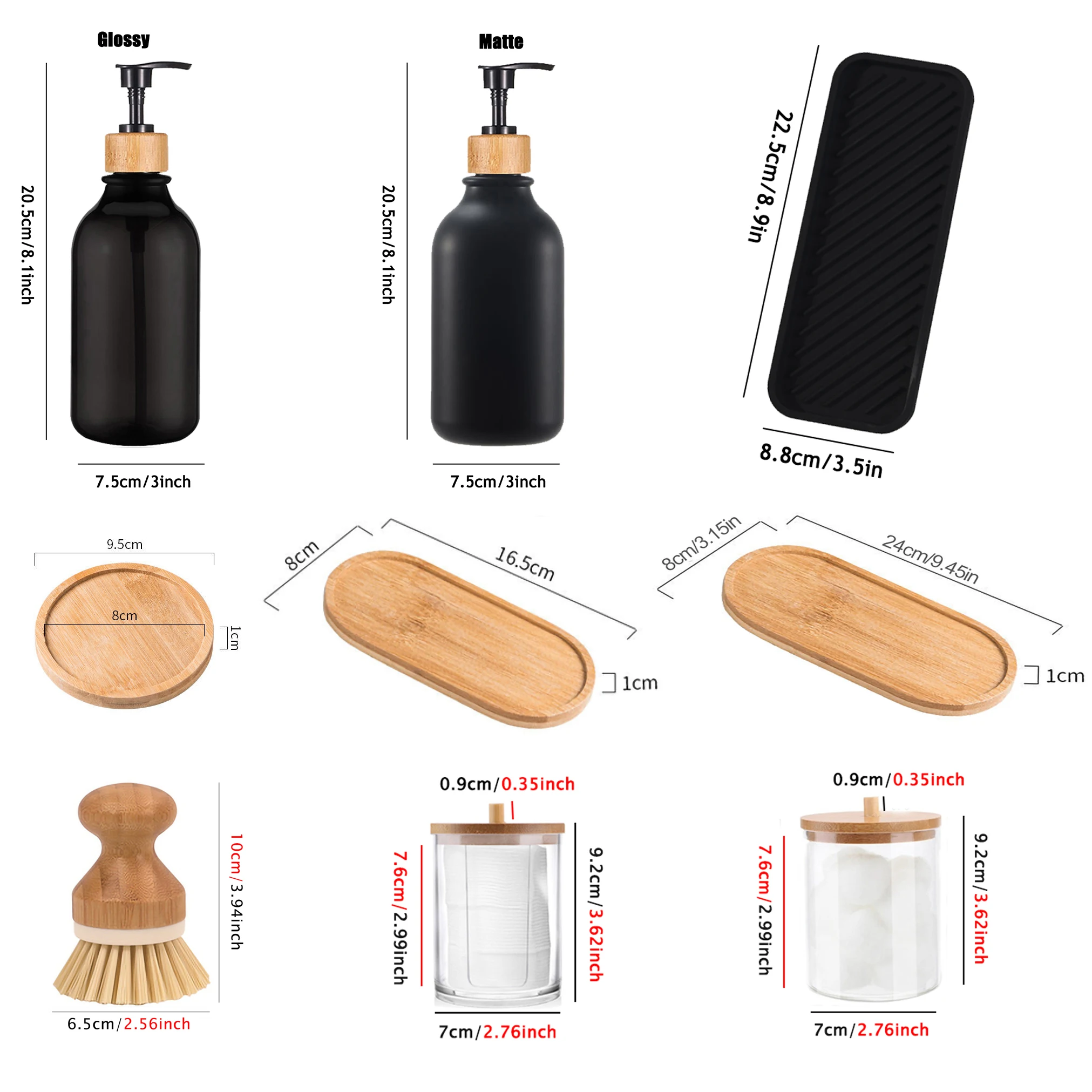 500ml Dish Soap Bottle with Bamboo Pump Kitchen Refillable Liquid Soap Dispenser Hand Lotion Container for Farmhouse Decor soap dispenser refillable bottle soap dispenser bottle