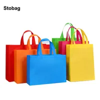 StoBag 25pcs Wholesale Non-woven Shopping Tote Bags Fabric Eco-friendly Storage Reusable Large Pouches Custom Logo(Extra Fee) 1