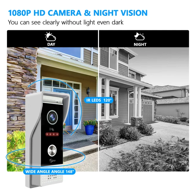 TUYA 10 Inch WiFi 1080P Video Intercom Smart Home  Video Door Phone RFID Access Control System intercoms for apartments 5