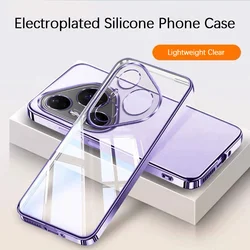 Luxury Glossy Frame Ultra Slim Transparent Shockproof Phone Case for Pura 90s Pro Max (PURPLE)