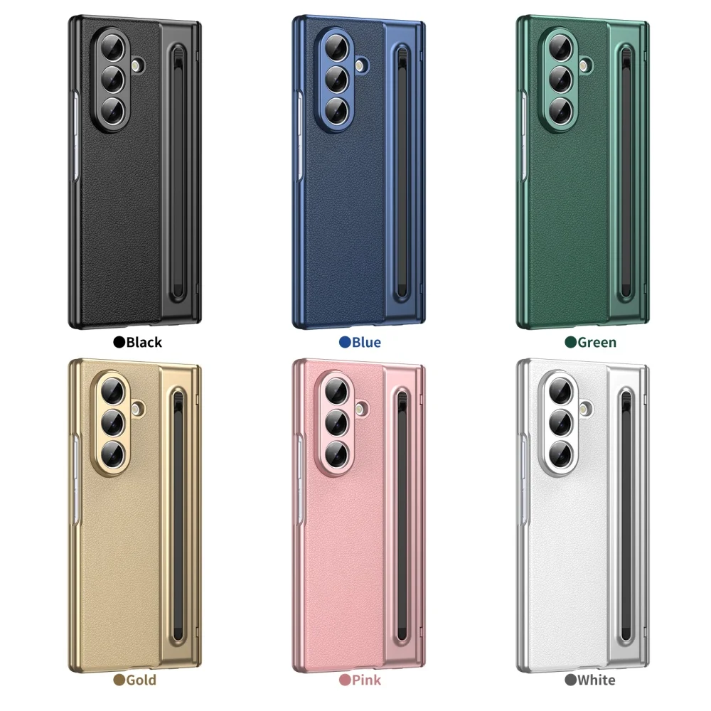 Luxury Leather Case with Hinge Protection and Pen Slot - Includes Glass Film