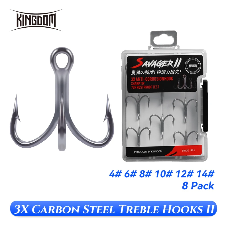 Carbon Steel Fishing Tackle Hook, Treble Strong Fishing Hooks