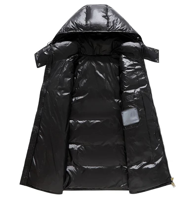 Winter Men's Fashion Bright Short Down Jacket Outdoor Light Waterproof White Duck Hooded Parka down jacket mens jacket