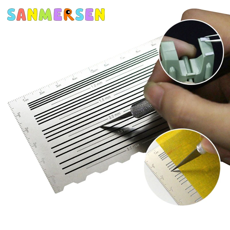 Detailing Tool For Model Making Crafts & Sewing Precision Line Carving Tapered Template Ruler For Hobby Assembly Collectibles