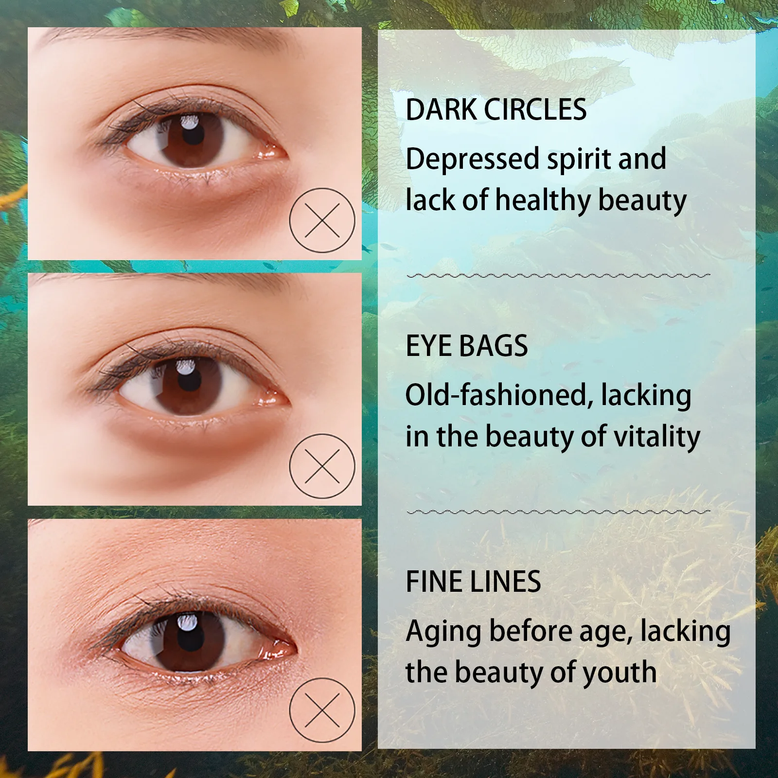 Seaweed Eye Mask Anti Dark Circles Eye Bags Removal Lifting Firming Fade Eye Fine Lines Anti Wrinkle Moisturizing Eye Patches 6
