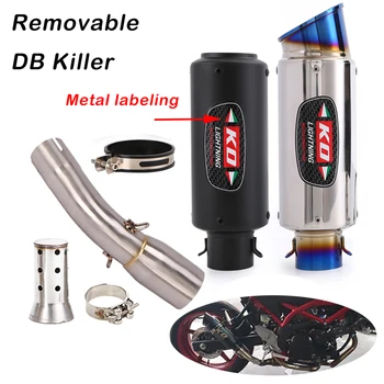 FOR SUZUKI SV650 2016-2022 Motorcycle Exhaust Pipe Muffler Mid Pipe Slip On With DB Killer Steel Carbon Escape